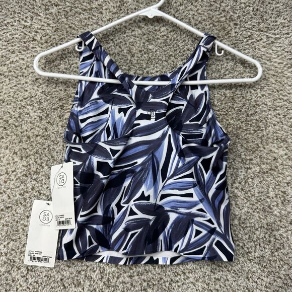 SAGE Collective Multi Set of 2 Crop Bra Top Leggings‎ Women's XS Blue Gray New - Picture 4 of 16